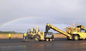 Asphalt Contractor Paving Airport Job with Rainbow